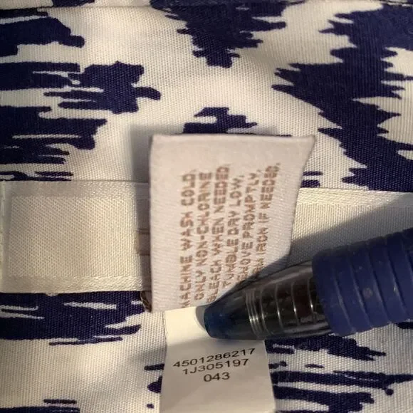 Chico’s Blue White Collar Button Front Long Sleeve Women’s Shirt Size 0 Small - Picture 6 of 7